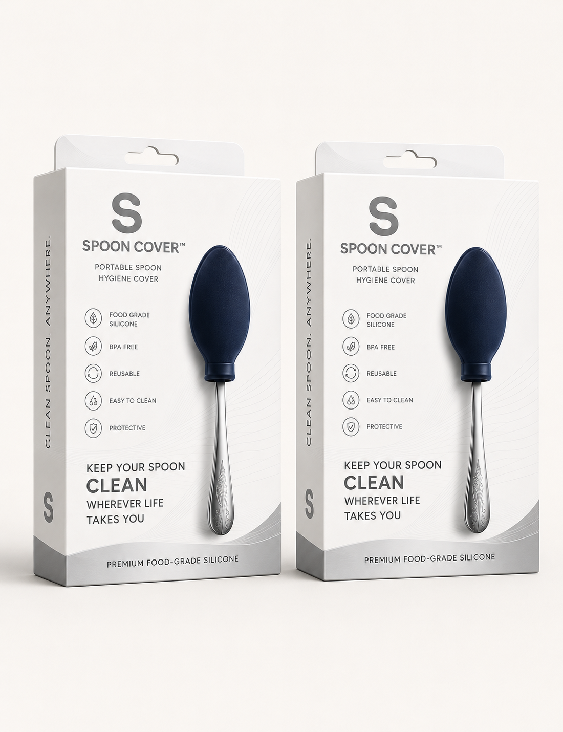 Premium Spoon Cover - Food Grade Silicone (Pack of 2)