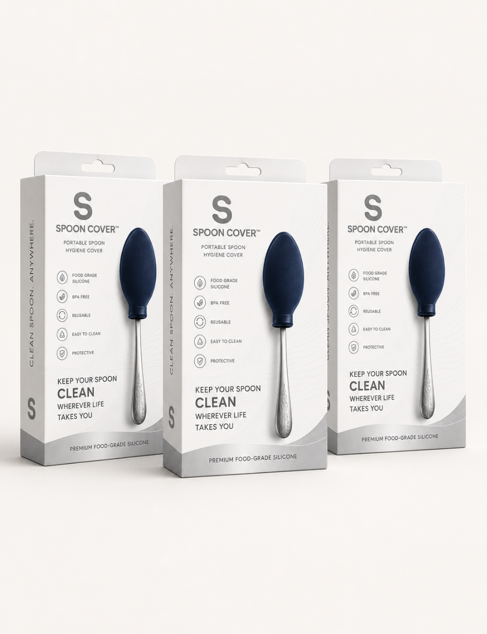 Premium Spoon Cover - Food Grade Silicone (Pack of 3)